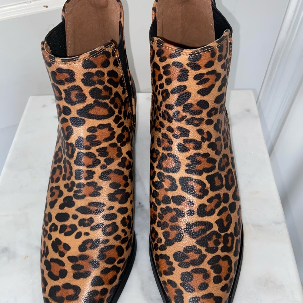 🐆 EXCELLENT CONDITION A RIDER GIRL LEOPARD ANKLE BOOTIE WOMENS SIZE 8 - Picture 7 of 11